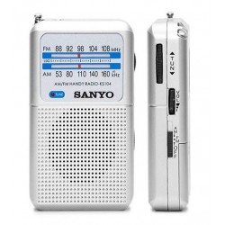 Radio Sanyo KS104 color GRIS 2 Bandas Am/FM Sintonización precisa y toma para Auriculares tamaño bolsillo
