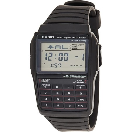 Reloj Casio calculadora DBC-32-1AE correa caucho negra