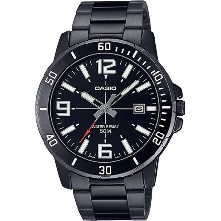 Reloj Casio caballero MTP-VD01B-1B correa metálica negra esfera negra