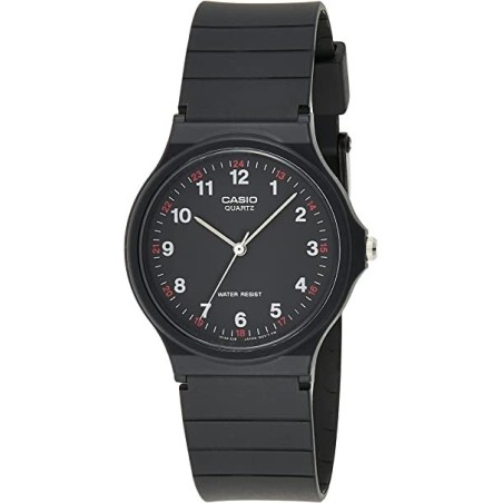 Reloj Casio MQ-24-1BL correa caucho negra esfera negra números blancos