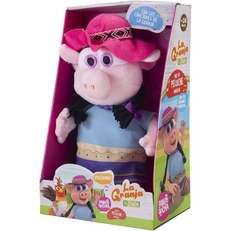 La Granja de Zenón Peluche Musical Doña Pancha, AR80007 Bandai con música edad +24meses