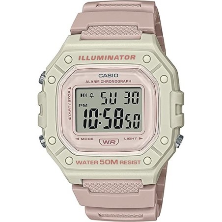 Reloj Casio digital W-218HC-4A2 correa caucho color rosa caja blanca