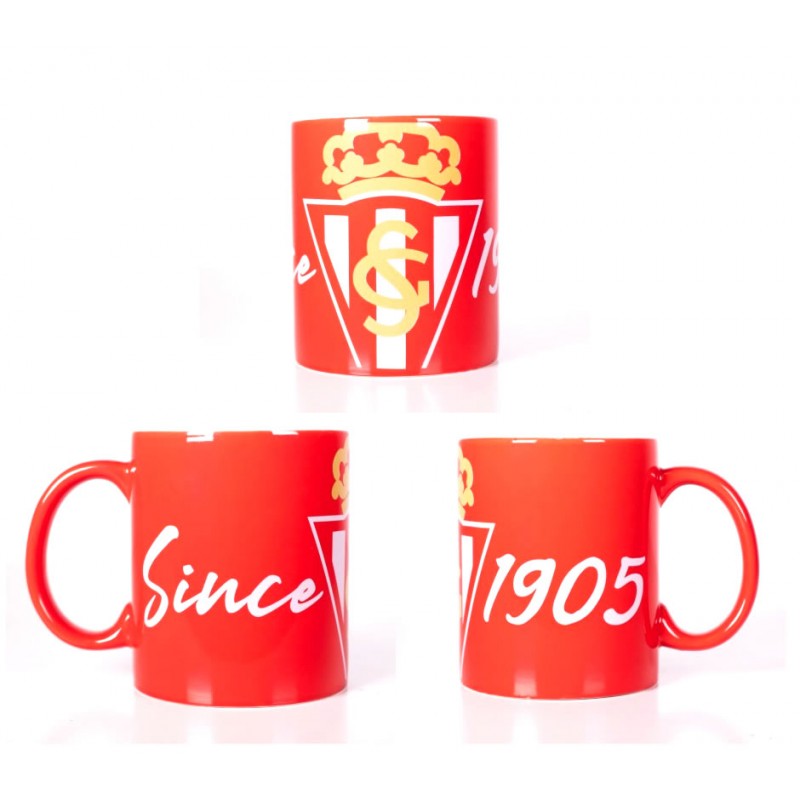 Sporting gde Gijón Taza Mug para desayuno roja since 1905 producto oficial
