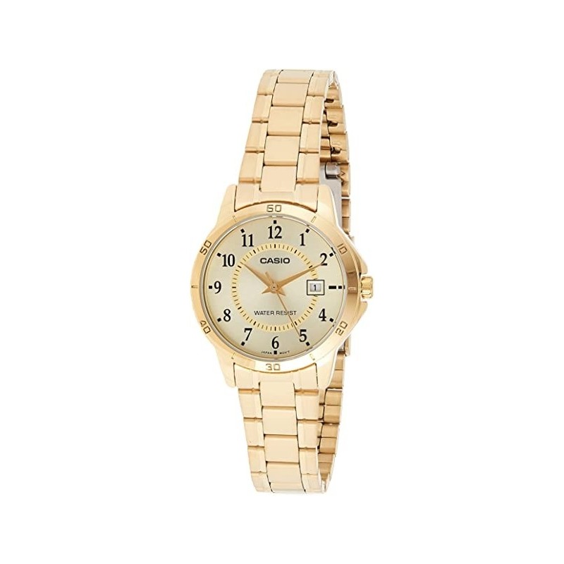 Reloj Casio señora LTP-V004G-9B correa metálica esfera dorada con calendario Reloj Casio señora LTP-V004G-9B correa metálica esfera dorada con calendario