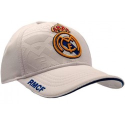 Gorra adulto Real Madrid talla ajustable blanca escudo bordado