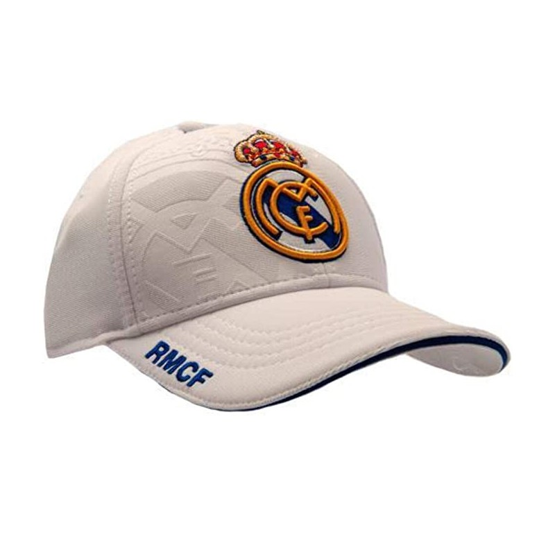 Gorra adulto Real Madrid talla ajustable blanca escudo bordado