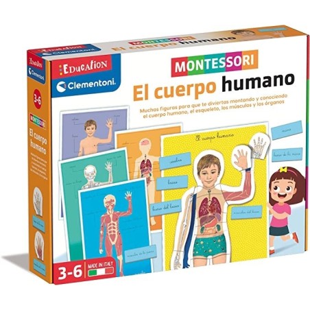 Juego educativo Montessori El cuerpo humano edad 3-6 años