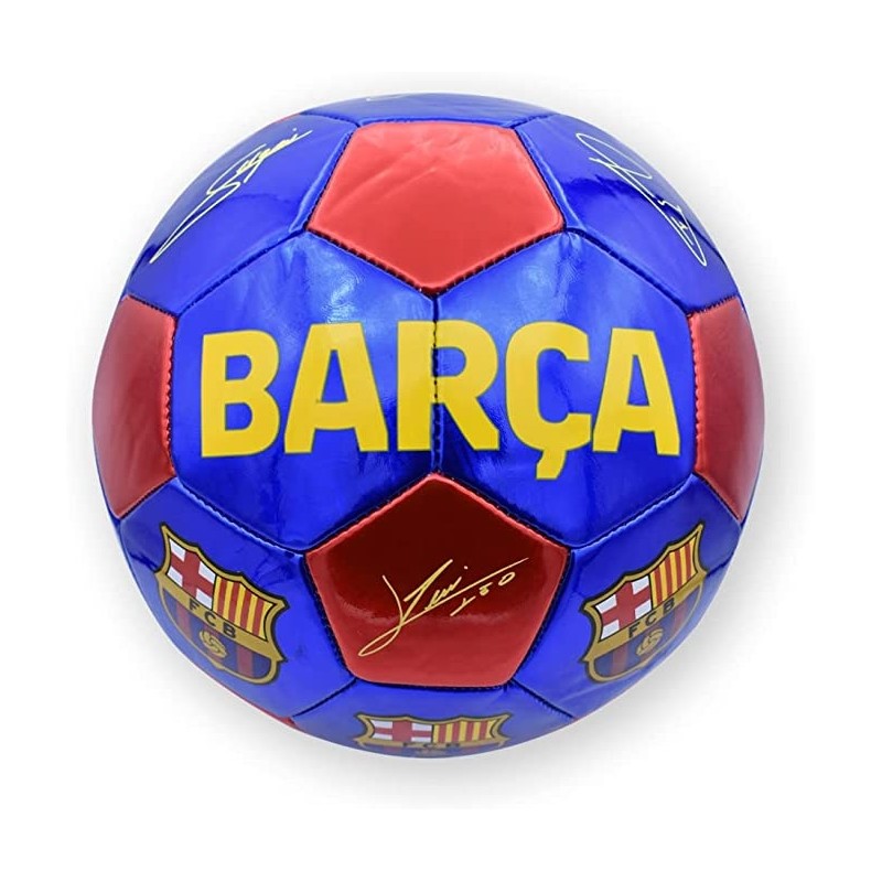 Balón Fútbol Club Barcelona clásico azul rojo firmas jugadores Talla 5 grande producto oficial
