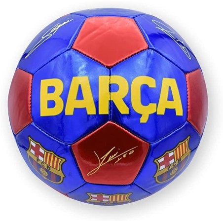 Balón Fútbol Club Barcelona clásico azul rojo firmas jugadores Talla 5 grande producto oficial