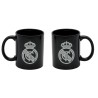 Real Madrid taza mug desayuno negra escudo blando 300ml producto oficial