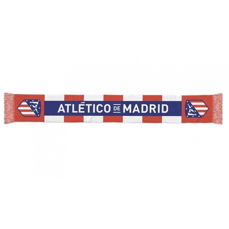 Bufanda Atlético de Madrid franja azul blanda alta definición 130x20 cm producto oficial