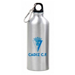 Botella de agua aluminio Cádiz Club de Fútbol con mosquetón para colgar