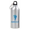 Botella de agua aluminio Cádiz Club de Fútbol con mosquetón para colgar