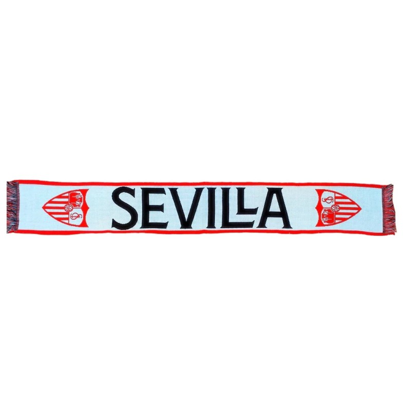 Bufanda Sevilla Fútbol Club blanca tamaño 130x20 cm producto bajo licencia del club Bufanda Sevilla Fútbol Club blanca tamaño 130x20 cm producto bajo licencia del club