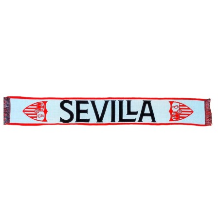Bufanda Sevilla Fútbol Club blanca tamaño 130x20 cm producto bajo licencia del club