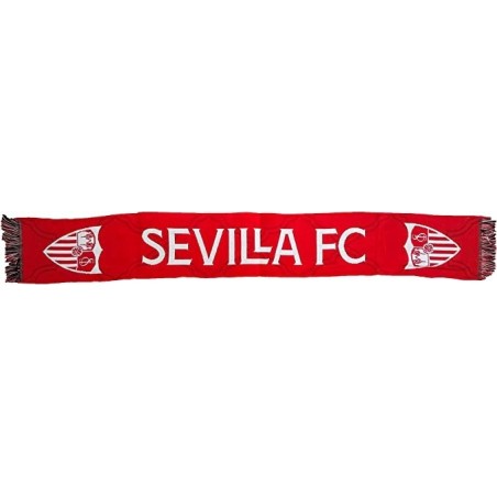 Bufanda Sevilla Fútbol Club fondo rojo letras blancas 130x20cm producto oficial