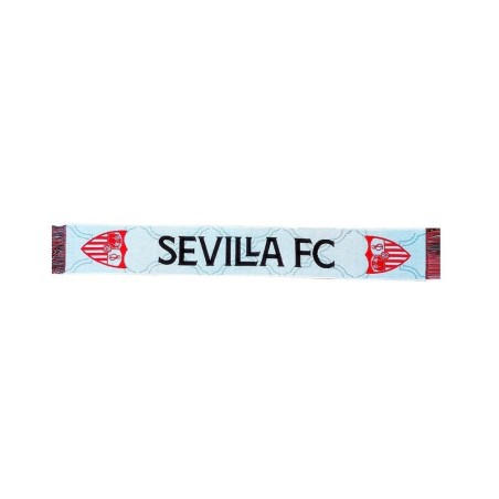 Bufanda Sevilla Fútbol Club fondo blanco con tramas 130x20cm producto oficial
