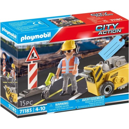 Playmobil 71185 Trabajador de la construcción con cortad  edad apartir de 3 años. - Tienda de juguetes online.