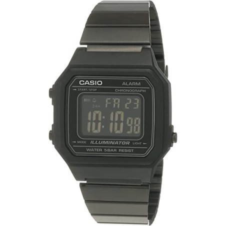 Reloj Casio caballero digital B650WB-1BDF correa metálica negra caja negra esfera negra digitos blancos
