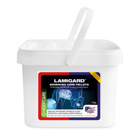 Lamigard Advanced Care Pellets Equine America 1.5 Kg refuerza y mantine los cascos sanos, para caballos propensos a laminitis