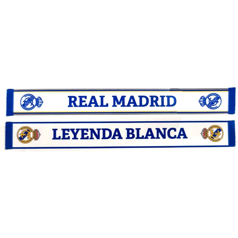 Real Madrid bufanda doble 150x18 centímetros producto oficial Leyenda Blanca