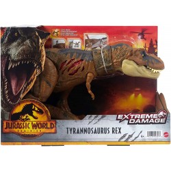 Jurassic World Figura articulada Destrucción Tyrannosaurus Rex, mandíbulas móviles, arañazos en los 2 flancos +4 años HGC19