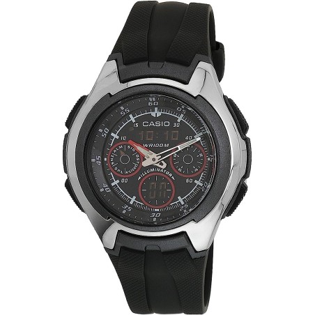Reloj Casio caballero analógico y digital AQ-163W-1B2 correa caucho negra esfera oscura