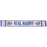 Bufanda Real Madrid fondo blanco leyenda EL MEJOR CLUB DEL MUNDO tamaño 140x20cm fondo blanco