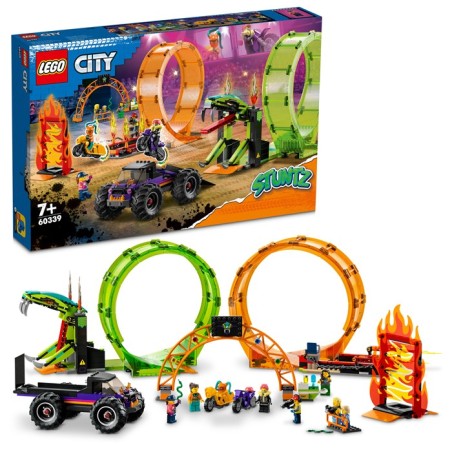 LEGO City Stunt Pista Acrobática con Doble Rizo 60339 - Edad a partir de 7+ años, contiene 598 piezas.