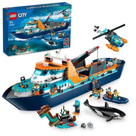 LEGO City Exploration Exploradores del Ártico: Barco 60368 - Edad a partir de 7+ años, contiene 815 piezas.