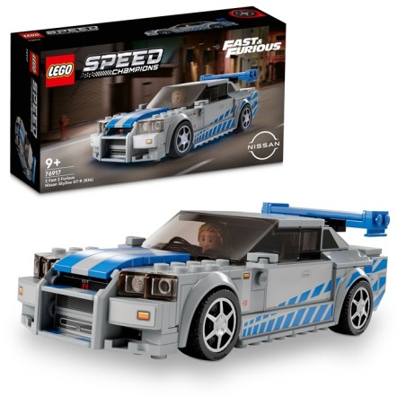 LEGO Speed Champions Nissan Skyline GT-R (R34) de 2 Fast 2 Furious 76917 - Edad a partir de 9+ años, contiene 319 piezas.