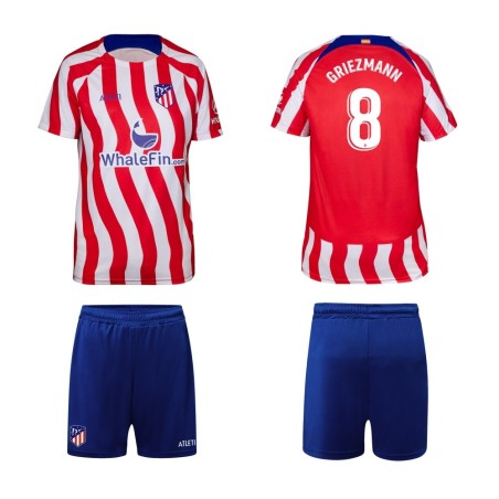Equipación Atlético de Madrid camiseta y pantalón para niño con nombre de Griezmann producto oficial