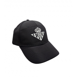 Real Betis Balompié gorra negra adulto escudo blanco caucho producto oficial