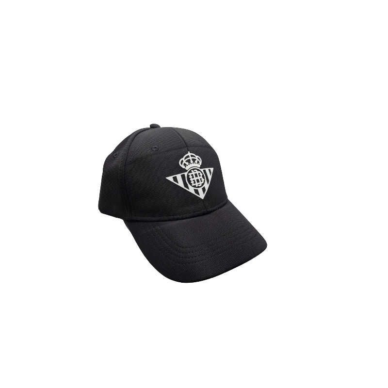 Real Betis Balompié gorra negra adulto escudo blanco caucho producto oficial