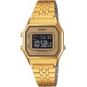 Reloj Casio señora digital LA-680WGA-9B caja dorada correa metal dorada esfera dorada y negra
