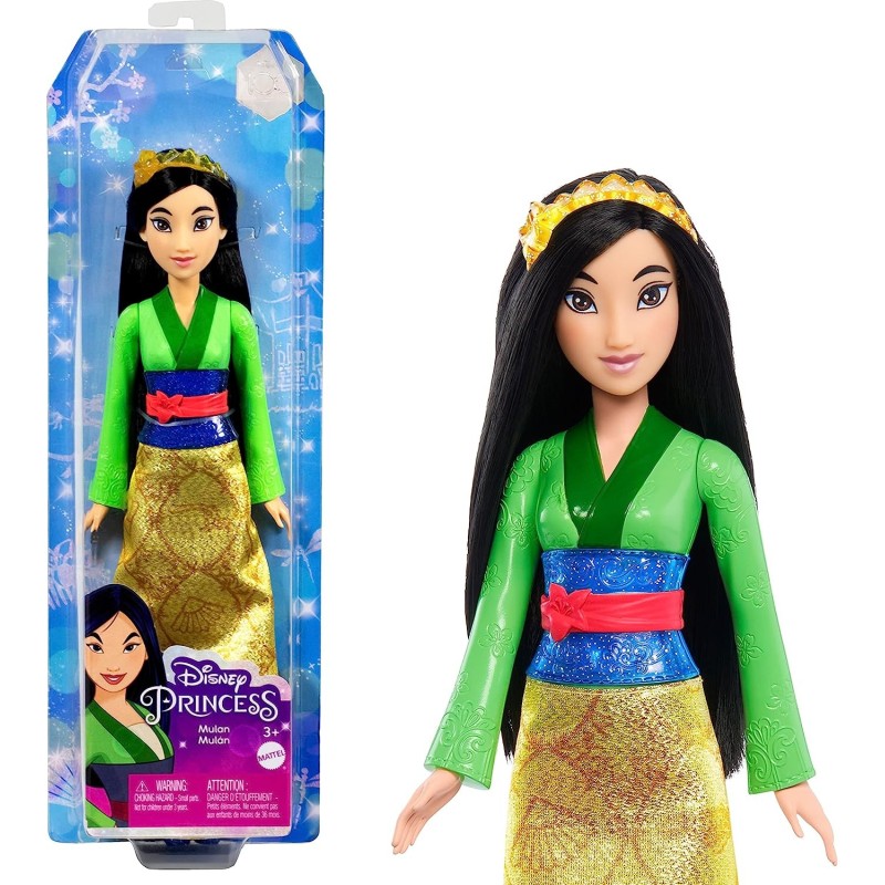Disney Princess Mulán Muñeca princesa con pelo largo, juguete +3 años Mattel HLW14 Disney Princess Mulán Muñeca princesa con pelo largo, juguete +3 años Mattel HLW14