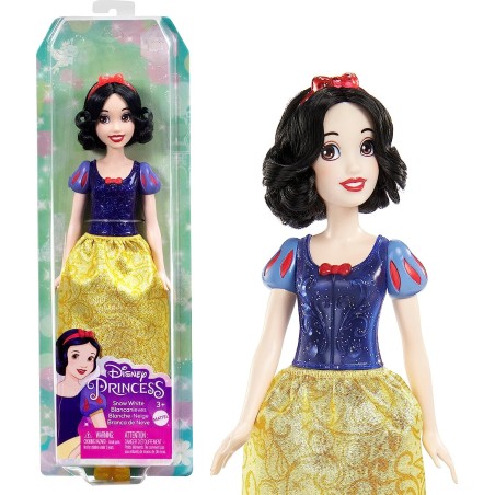 Disney Princess Blancanieves Muñeca princesa con pelo corto, juguete +3 años Mattel HLW08