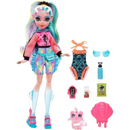 Monster High Lagoona Blue Muñeca articulada con Mascota y Accesorios de Moda  HHK55 Mattel