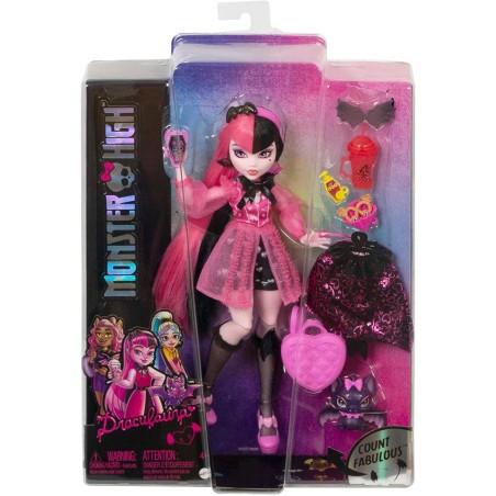 Monster High Draculaura Muñeca articulada con Mascota y Accesorios de Moda Hhk51 Mattel
