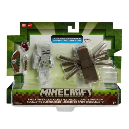 Minecraft Jinete arácnido esqueleto pack de 2 figuras Mattel HLB29 edad +6 años