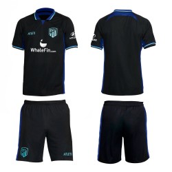 Equipación Atlético de Madrid visitante negra pantalón y camiseta infantil producto oficial