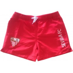 Bañador Sevilla Fútbol Club infantil color rojo con bolsillos producto oficial