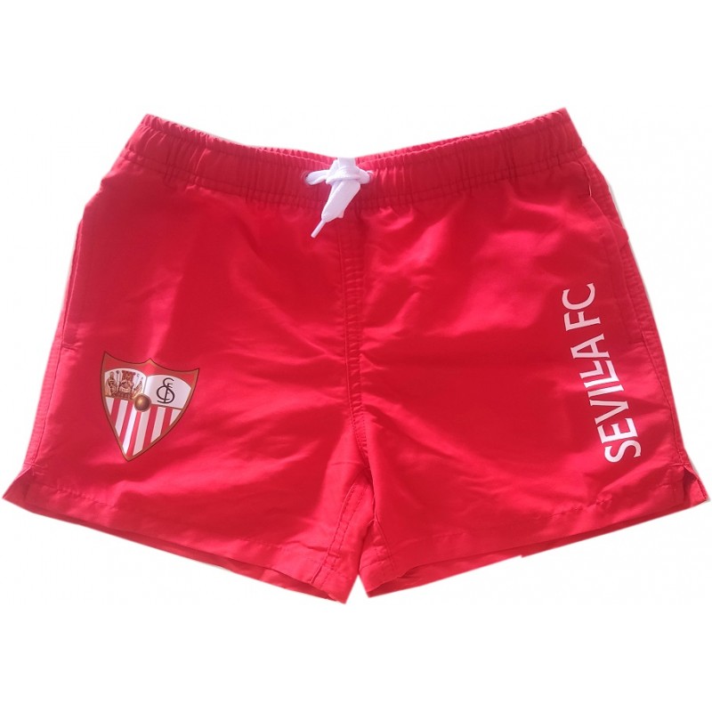 Bañador Sevilla Fútbol Club adulto color rojo con bolsillos producto oficial