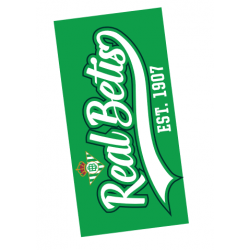 Toalla Real Betis Balompié fondo verde letras blancas 150x75cm producto oficial
