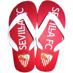 Chanclas playeras Sevilla Fútbol Club producto oficial rojas y blancas tallas de 36 a la 45