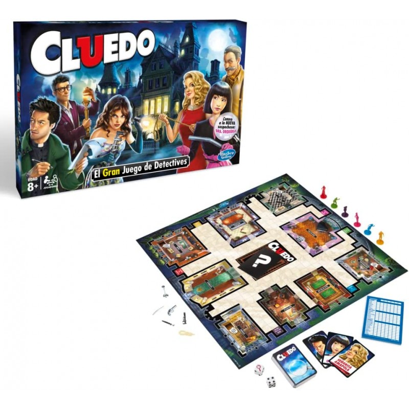 Juego Cluedo Hasbro el gran juego de detectives edad +8 años 2-6 jugadores