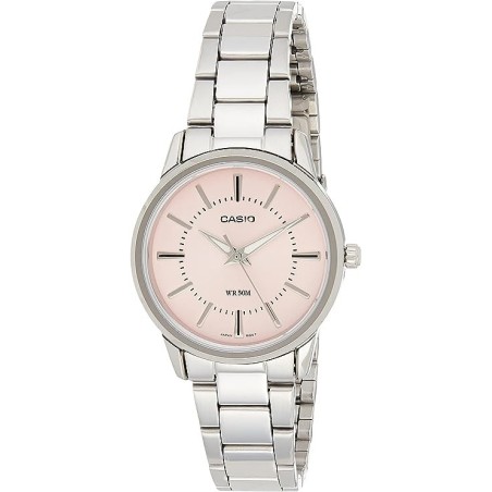 Reloj Casio señora LTP-1303D-4AV correa metálica caja plateada esfera rosa