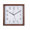 Reloj pared TimeMark cuadrado marco color madera esfera blanca tamaño 31x31cm