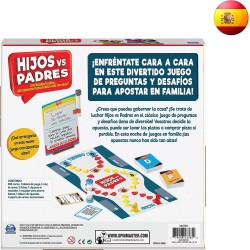 Juegos de Mesa - Hijos contra Padres - Juego de Pruebas y Preguntas para Niños y Familias - 2-6 Jugadores edad +6 años Spin Mast