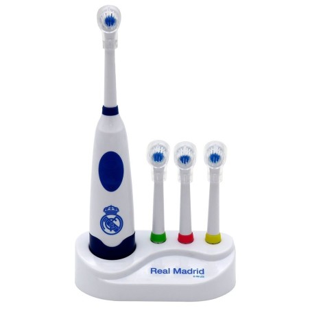 Real Madrid cepillo de dientes vibratorio producto oficial con 4 cabezales funciona a pilas